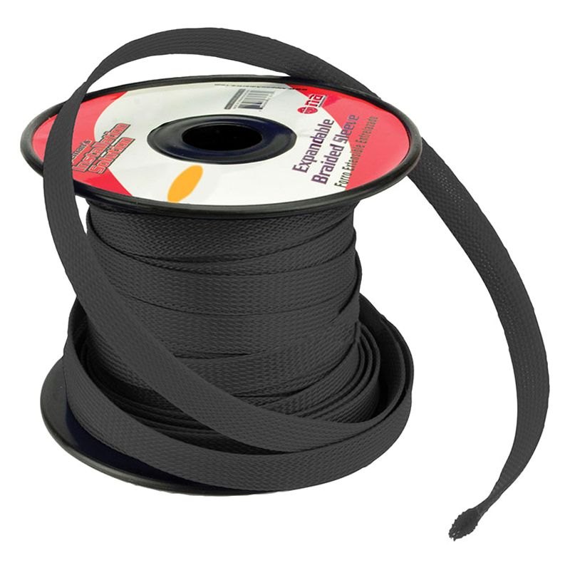 0.37 in. 100 ft. Expandable Braided Black Sleeve