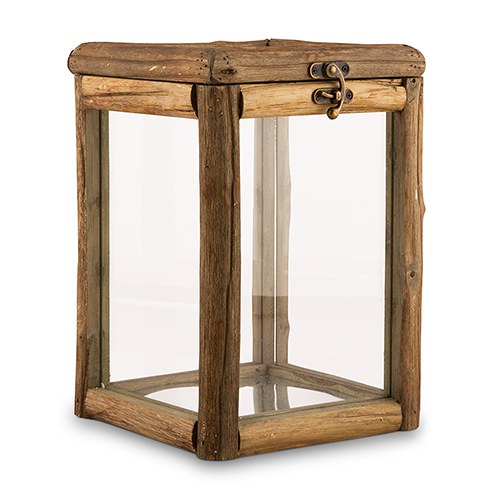 Picture of Weddingstar 9554 Rustic Wood & Glass Box with Hinged Lid