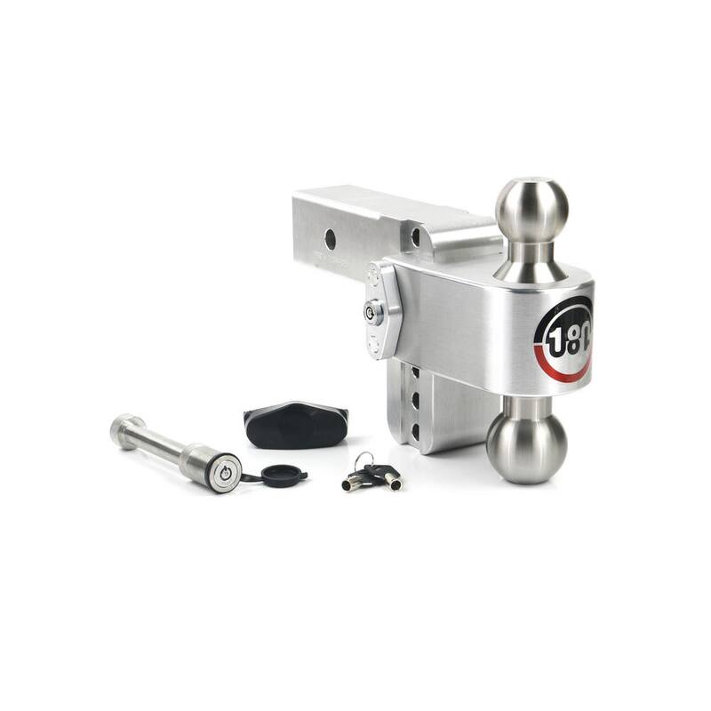 LTB4-2.5-KA 4 in. Drop Adjustable Trailer Hitch with Stainless Steel Tow Balls for 2.5 in. Receiver with WS05