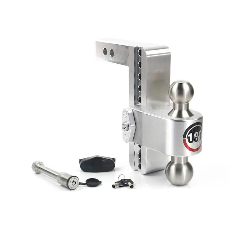 LTB8-2-KA 8 in. Drop Adjustable Trailer Hitch with Stainless Steel Tow Balls for 2 in. Receiver with WS05