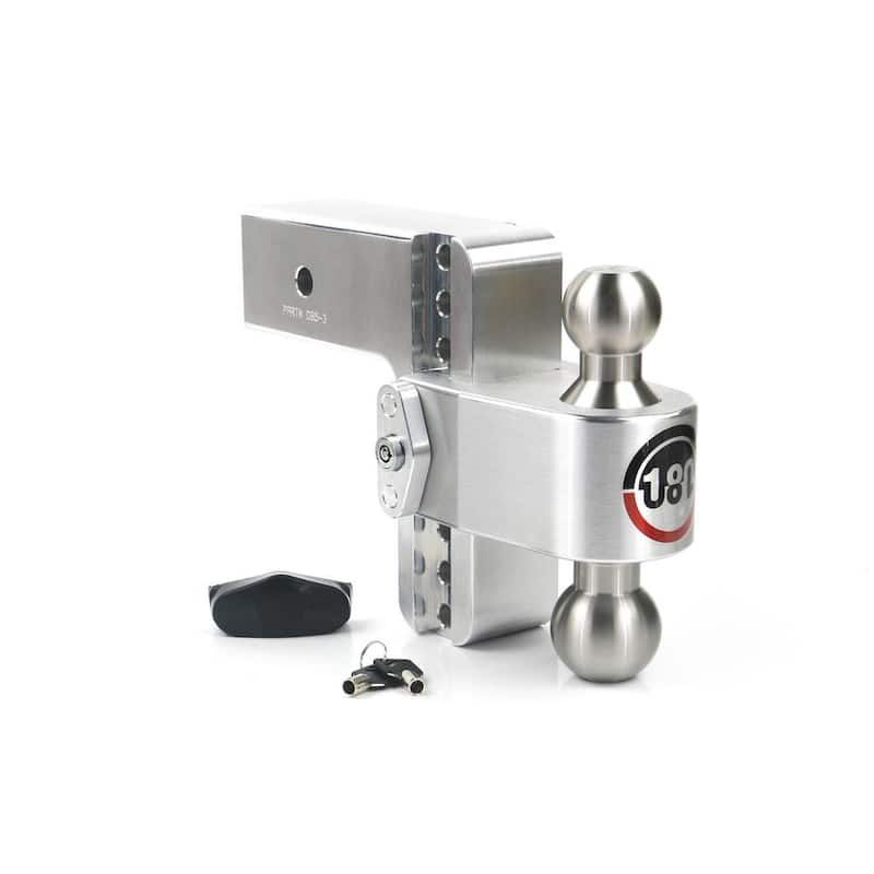 LTB6-3-KA 6 in. Drop Adjustable Trailer Hitch with Stainless Steel Tow Balls for 3 in. Receiver with WS05