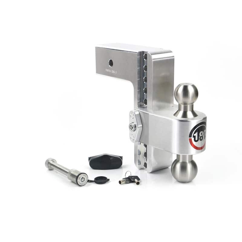 LTB8-3-KA 8 in. Drop Adjustable Trailer Hitch with Stainless Steel Tow Balls for 3 in. Receiver with WS05