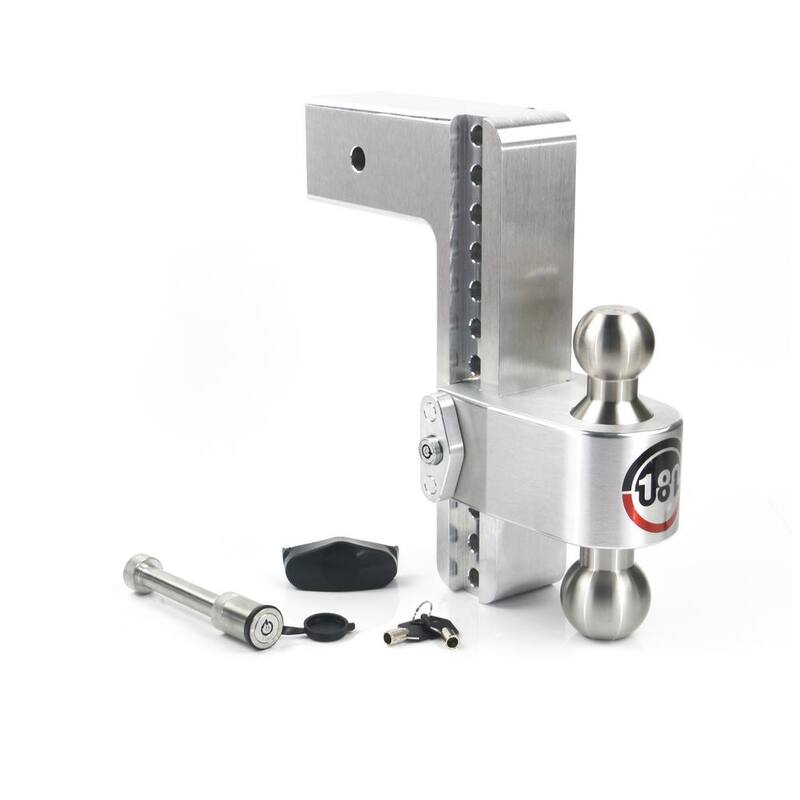 LTB10-3-KA 10 in. Drop Adjustable Trailer Hitch with Stainless Steel Tow Balls for 3 in. Receiver with WS05