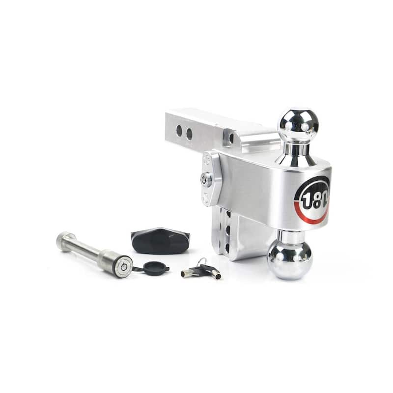 CTB4-2-KA 4 in. Drop Adjustable Trailer Hitch with Chrome Tow Balls for 2 in. Receiver with WS05