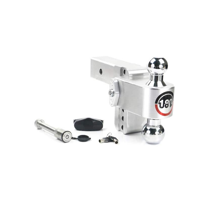 CTB4-2.5-KA 4 in. Drop Adjustable Trailer Hitch with Chrome Tow Balls for 2.5 in. Receiver with WS05