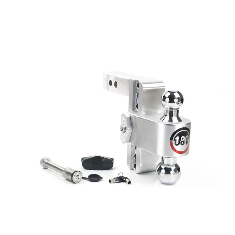CTB6-2-KA 6 in. Drop Adjustable Trailer Hitch with Chrome Tow Balls for 2 in. Receiver with WS05