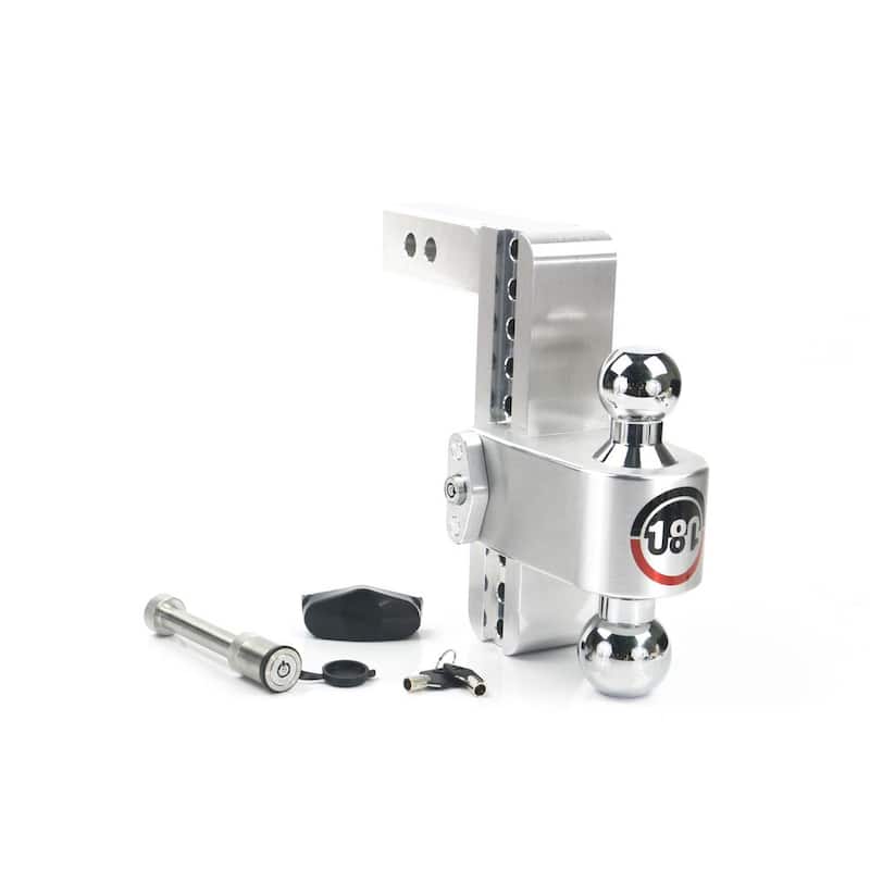CTB8-2-KA 8 in. Drop Adjustable Trailer Hitch with Chrome Tow Balls for 2 in. Receiver with WS05