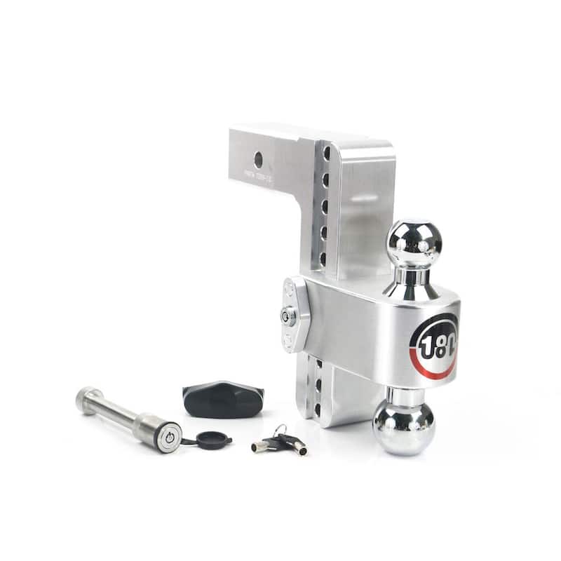 CTB8-2.5-KA 8 in. Drop Adjustable Trailer Hitch with Chrome Tow Balls for 2.5 in. Receiver with WS05