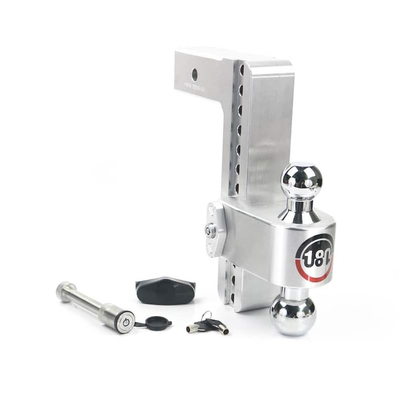 CTB10-2.5-KA 10 in. Drop Adjustable Trailer Hitch with Chrome Tow Balls for 2.5 in. Receiver with WS05