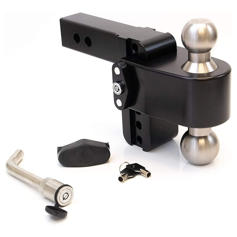 LTB4-2.5-KA-CER-BLA 4 in. Drop Cerakoted Trailer Hitch with Stainless Steel Tow Balls for 2.5 in. Receiver with WS05, Black