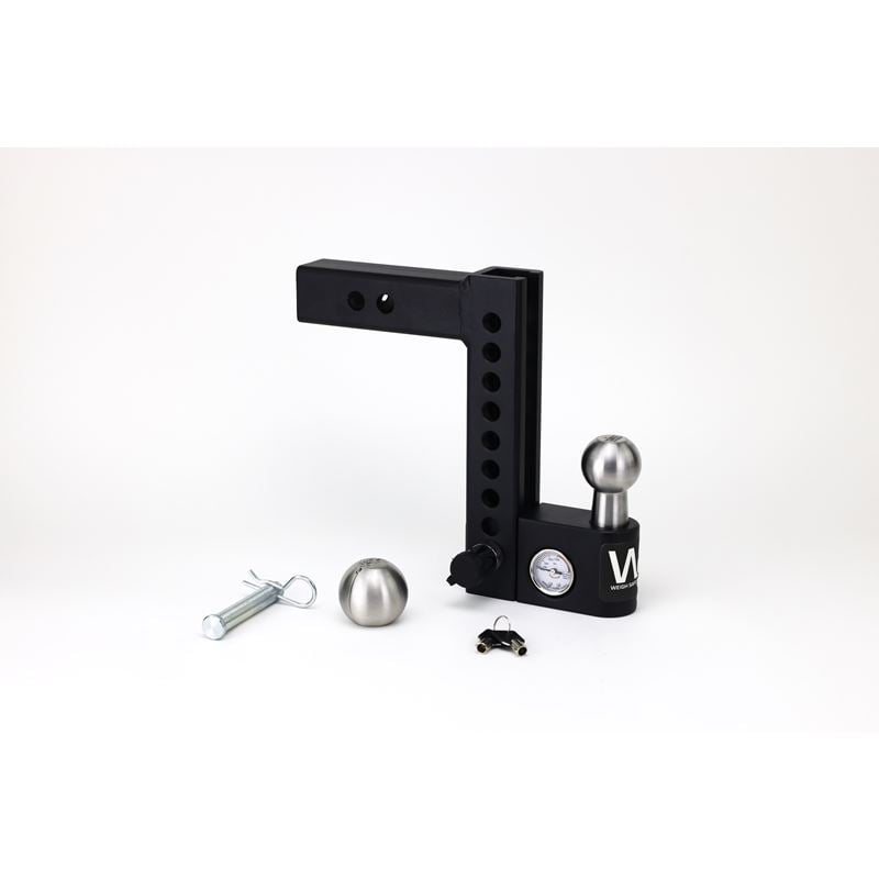 AWS8-2 8 in. Drop Aero Adjustable Trailer Ball Mount Hitch for 2 in. Receiver, Black