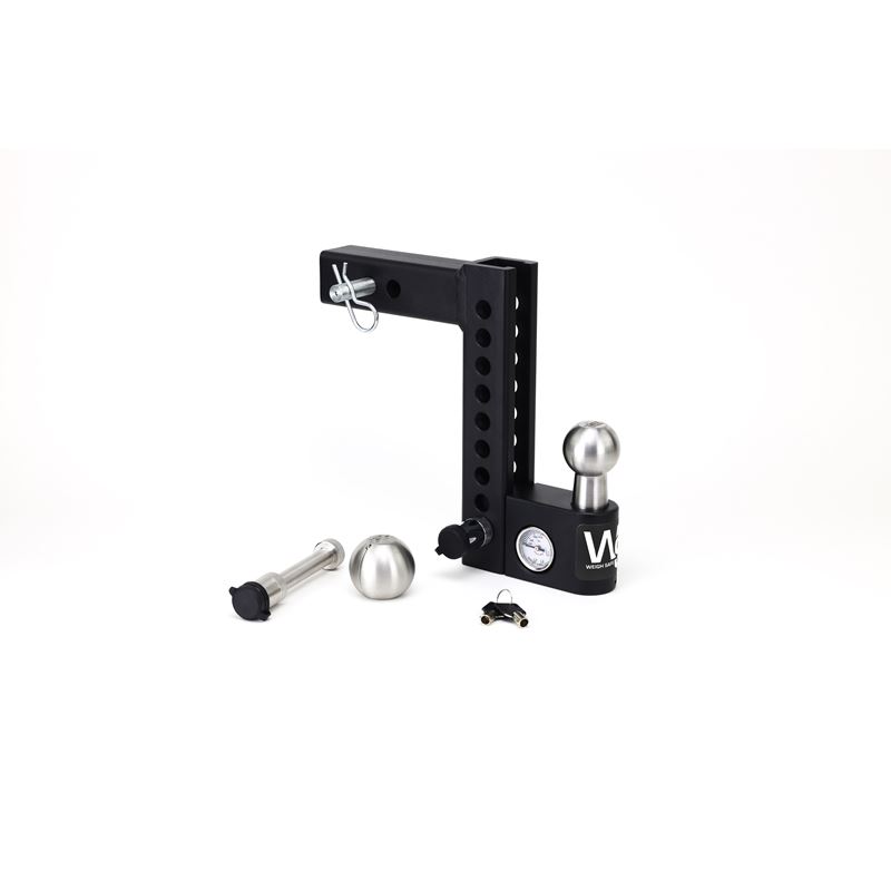 AWS8-2-KA 8 in. Drop Aero Adjustable Trailer Ball Mount Hitch for 2 in. Receiver with WS05, Black