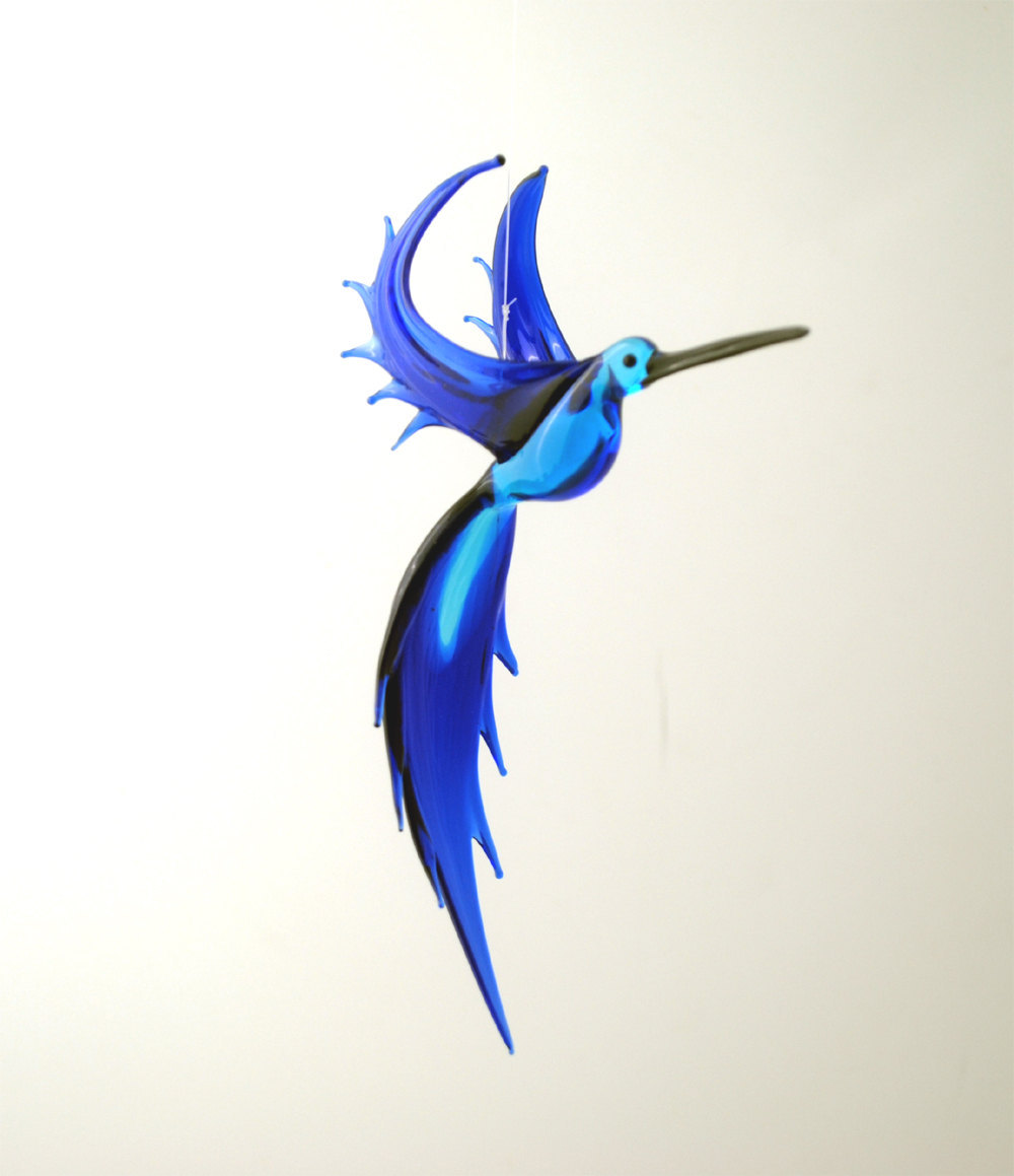 Picture of WGK Glass Art 36-210 Blue Humming Bird - Blue