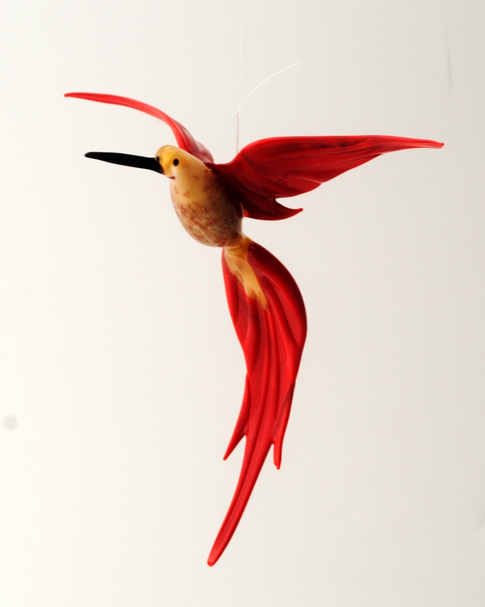 Picture of WGK Glass Art 36-224 Handmade Lampworked Glass Hummingbird with Aventurin
