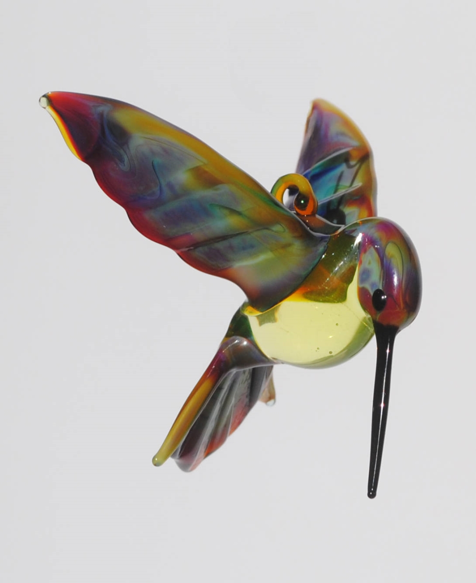 Picture of WGK Glass Art 36-254 Handmade Lamp Worked Hummingbird