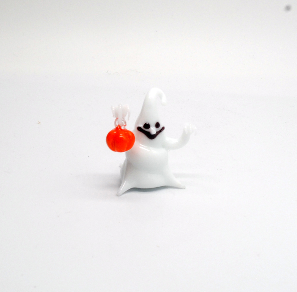 2 in. Ghost with Pumpkin Lantern Handmade Lamp
