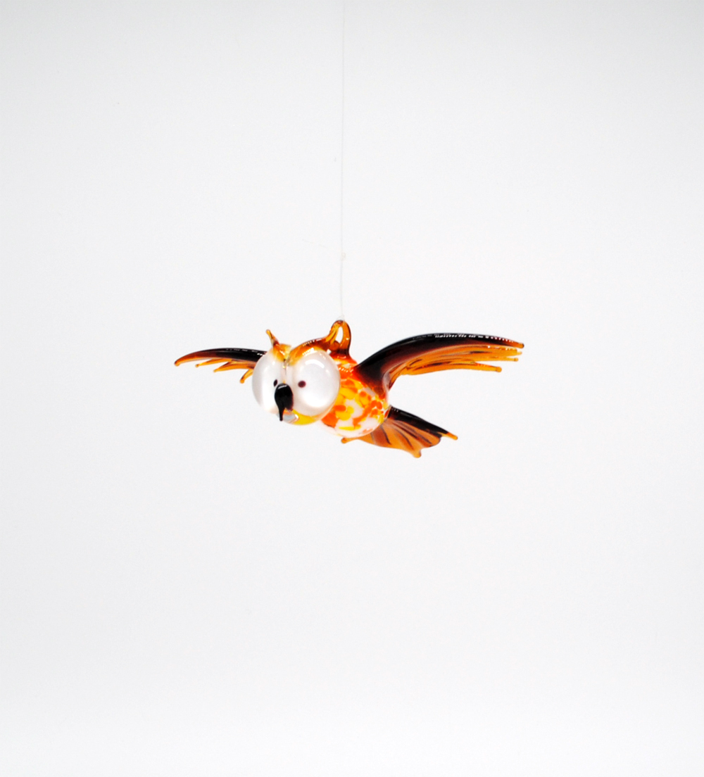 3 x 3 in. Flying Owl Handmade Lamp