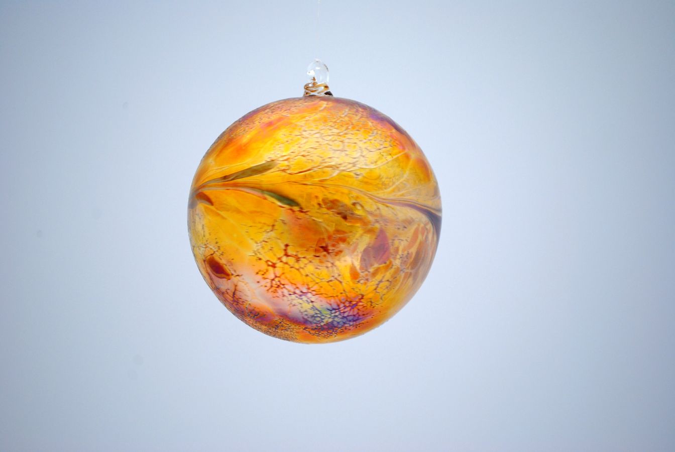 Handmade Glass Blown & Gold Ornament