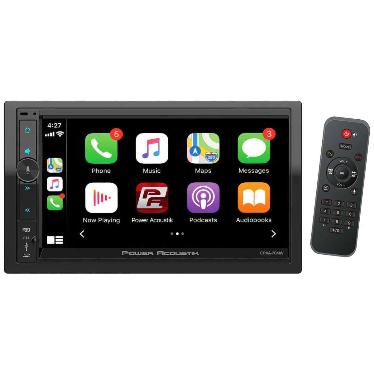 Picture of Power Acoustik CPAA70MW 7 in. Double DIN Receiver with Wireless Apple CarPlay & Android Auto