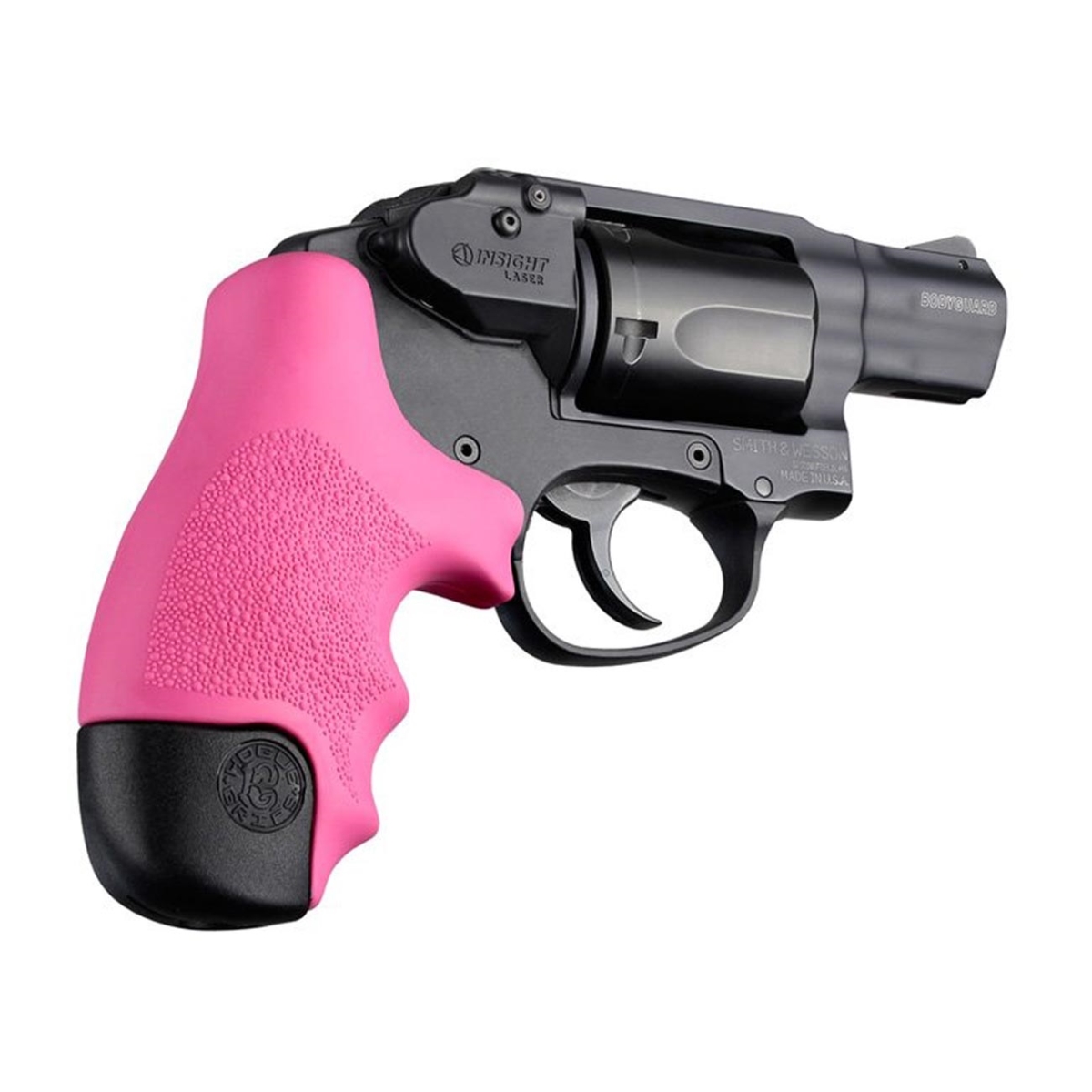 60027 S&W Centennial J-Frame Round Butt Revolvers & Bodyguard 38 - OverMolded Rubber Tamer Grip, Pink