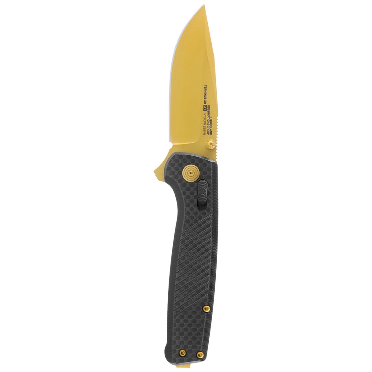 TM1033BX Terminus XR LTE 2.95 in. Folding Pocket Knife - Carbon Plus Gold
