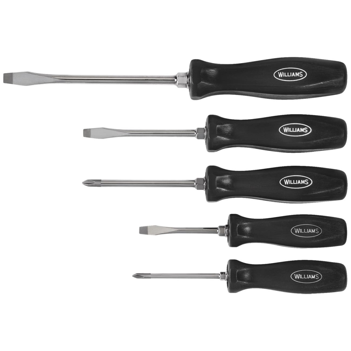 JHW100P5MD Endurogrip Multi-Size Screwdriver Set, Keystone Slots Hex Bolster & Phillips - Extra Strength Steel Chrome Blades - 5 Piece