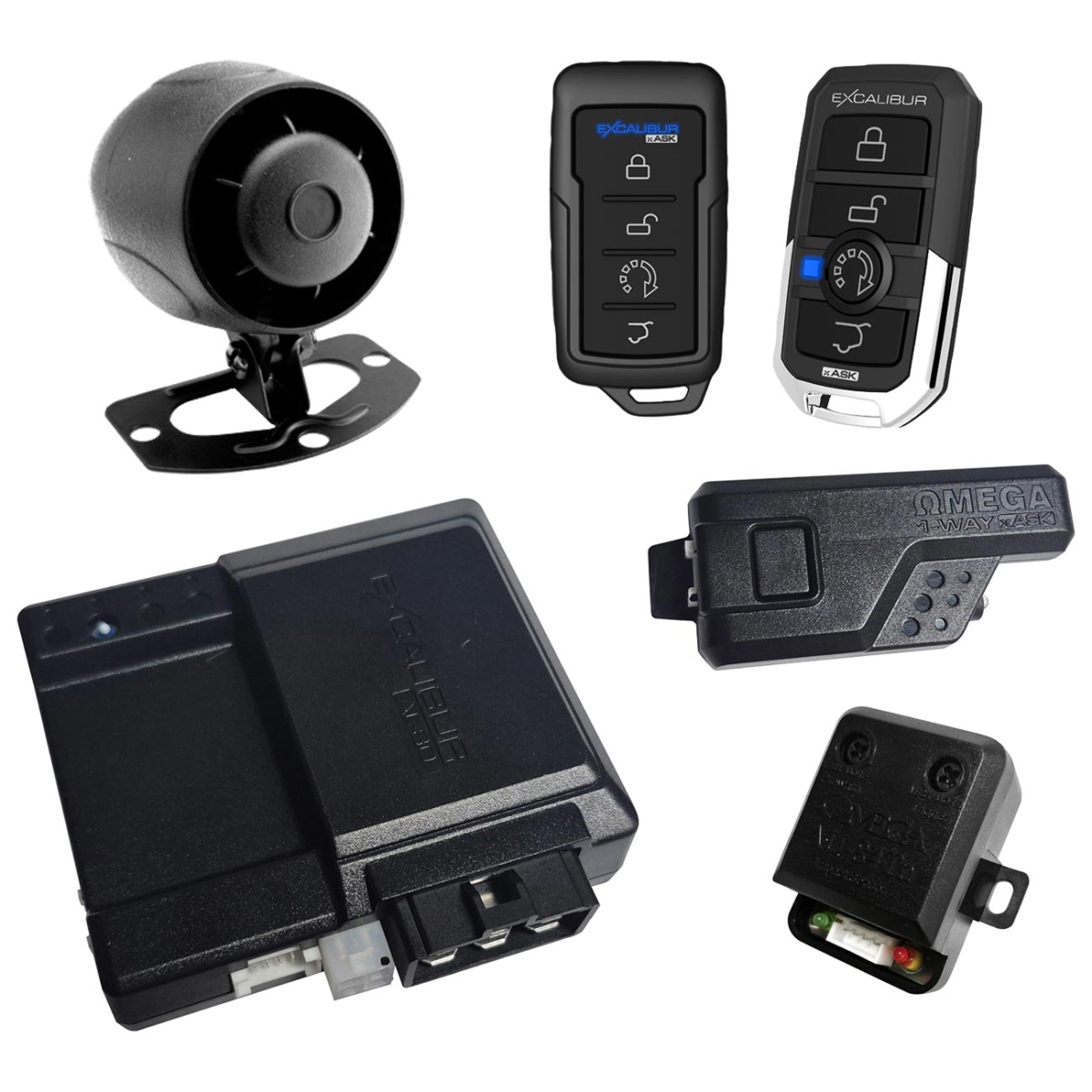 AL1680 1-Way Car Alarm System with Remote Start 1500 ft. Range