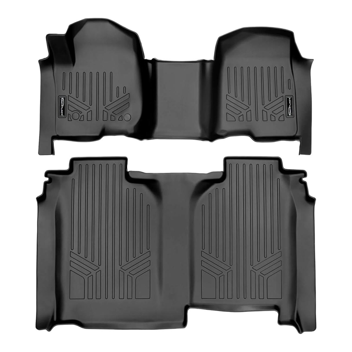 SA0401B0457 Floor Liners Front 2nd Row 2019-2025 Silverado Crew Cab with Transmission Hump - Black