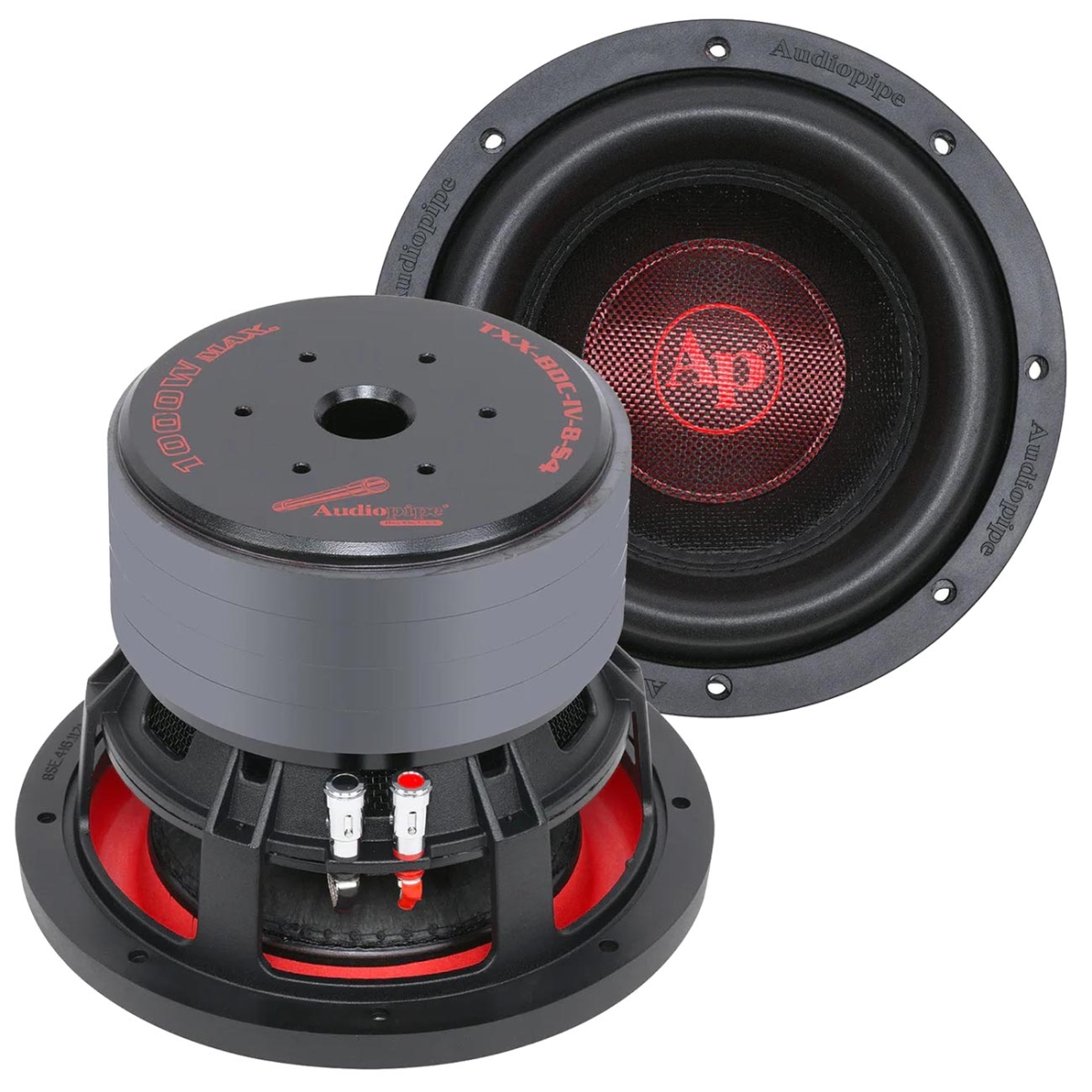 TXXBDCIV8S4 8 in. Quad Stack Subwoofer - 500W RMS & 1000W Max - Single 4 Ohm Voice Coil