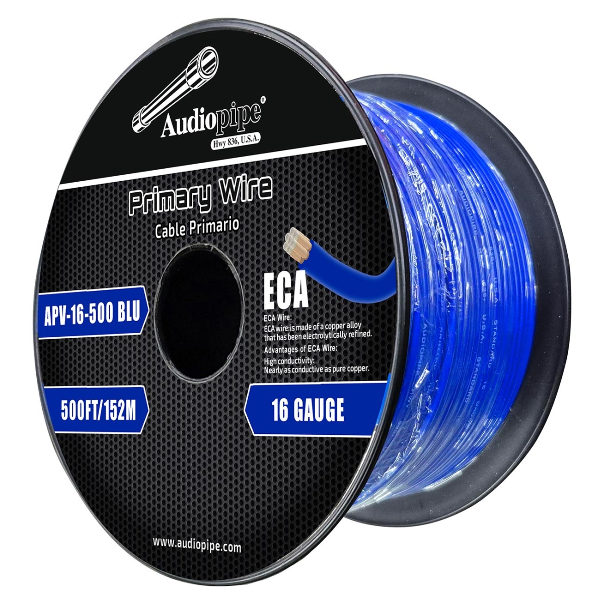 APV16500BLU 500 ft. Flexible ECA Primary Cable - 16 Gauge, Blue