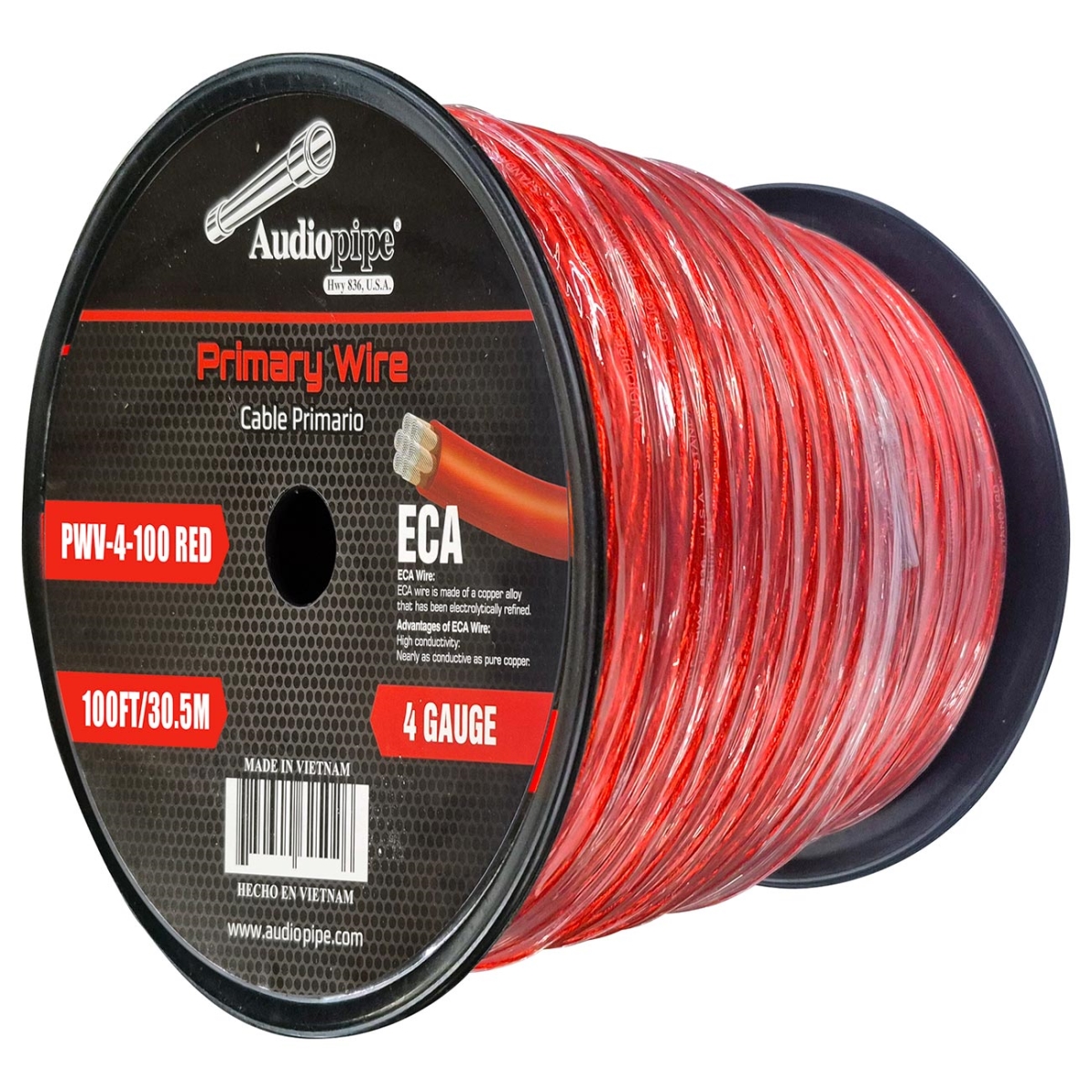 PWV4100RED 100 ft. 4 Gauge Flexible ECA Power Cable, Red