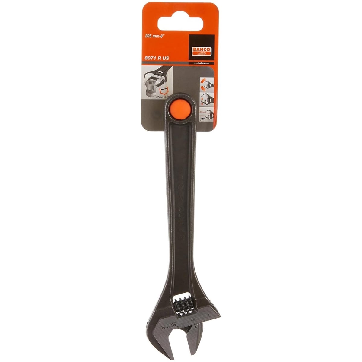 BAH8071RCUS 8 in. Central Nut Adjustable Wrench with Phosphate