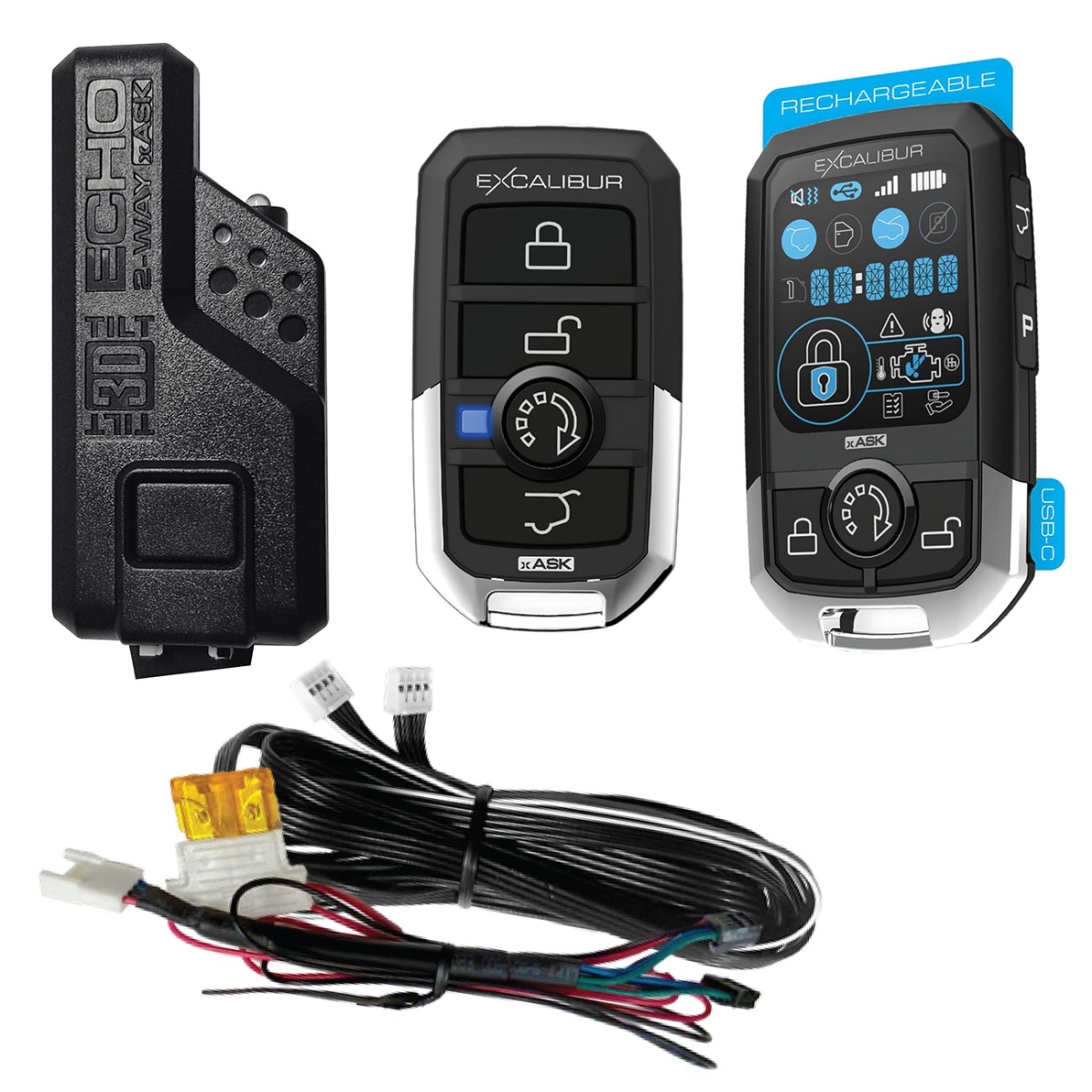 RK5803D 5-Button LCD 2-Way Remote Kit with Up to 0.25 Mile Range