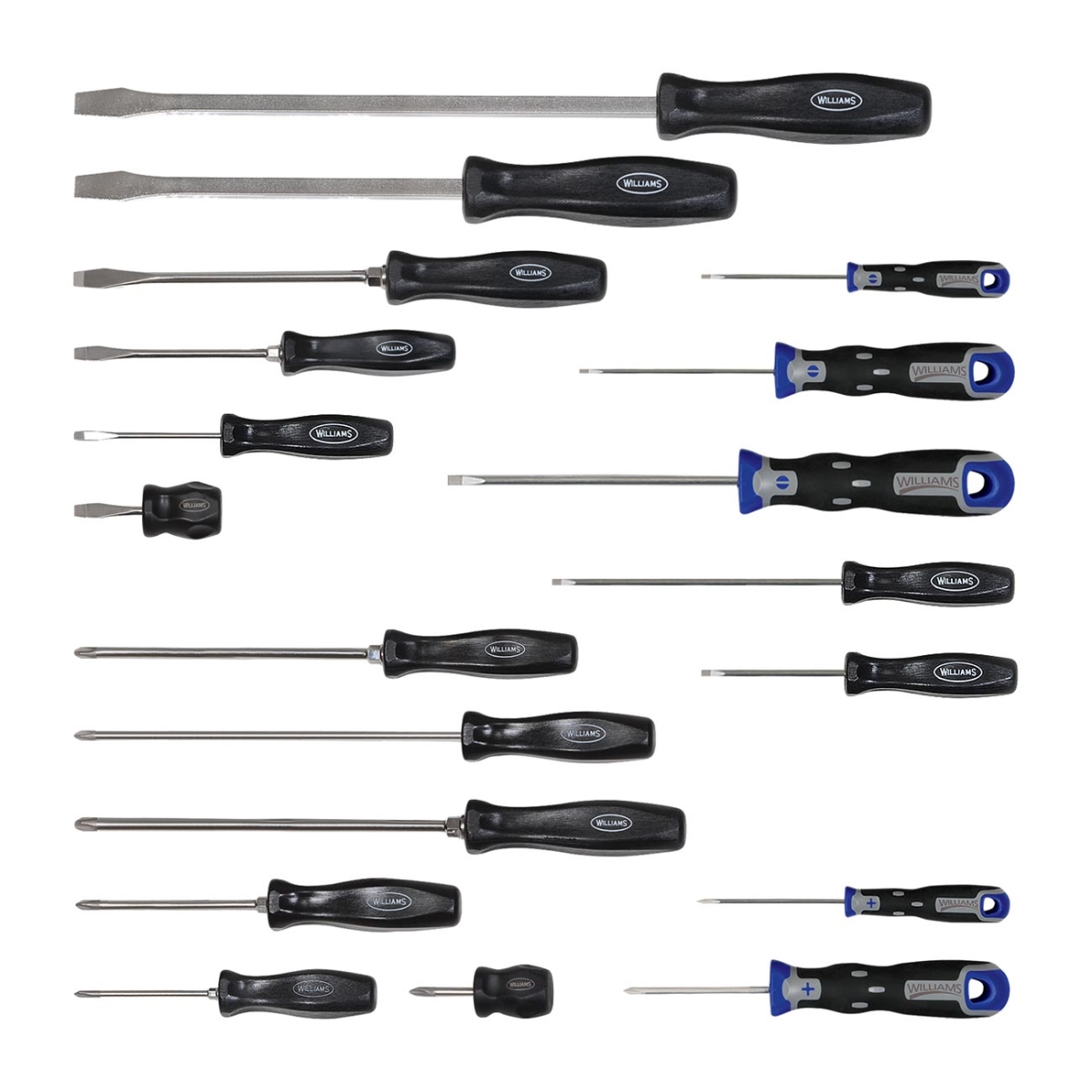 JHW100P19MD Premium Mixed Screwdriver Set with Assorted Phillips & Slotted Drivers - 19 Piece