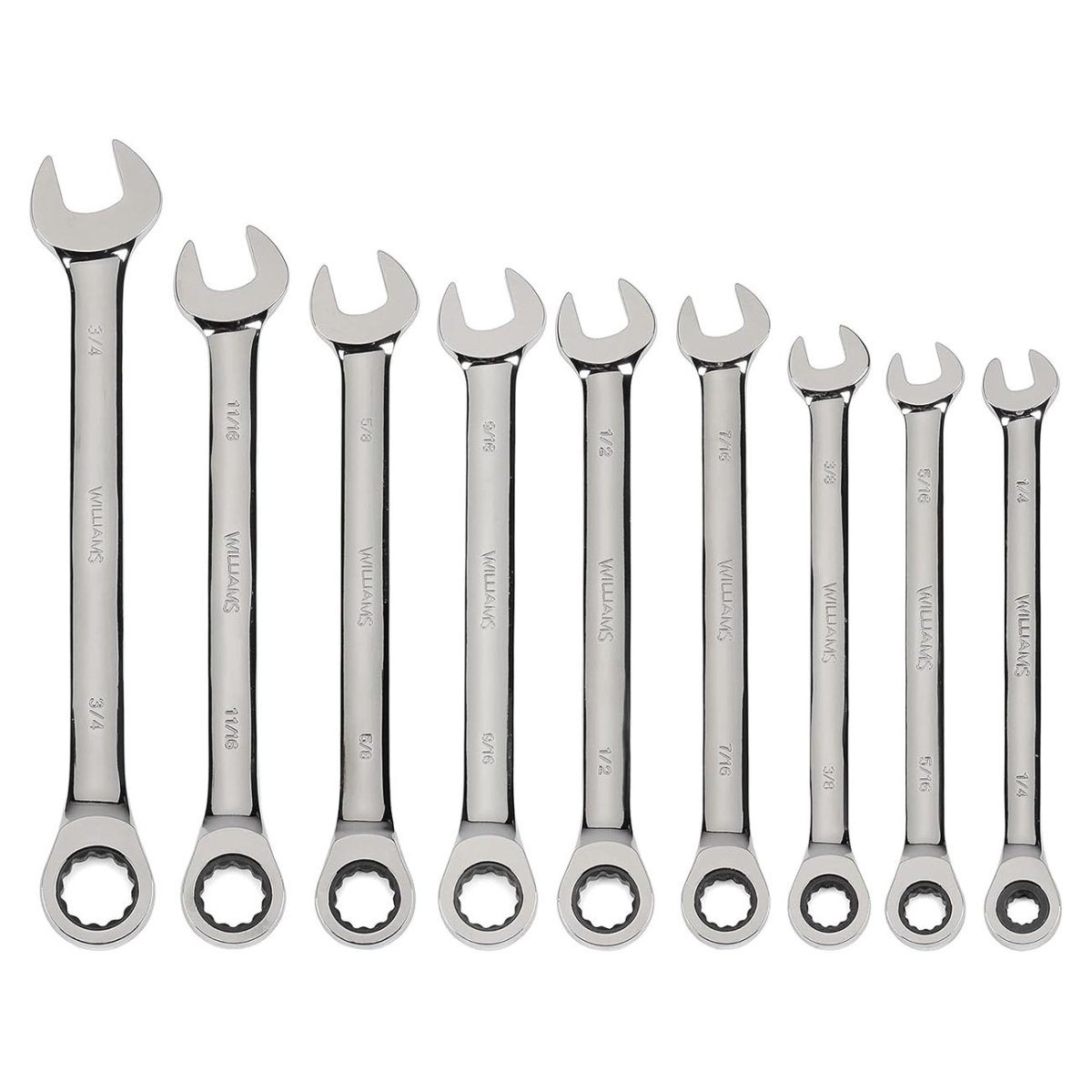 JHWS1120NRC SAE Ratcheting Combination Wrench Set - 9 Piece
