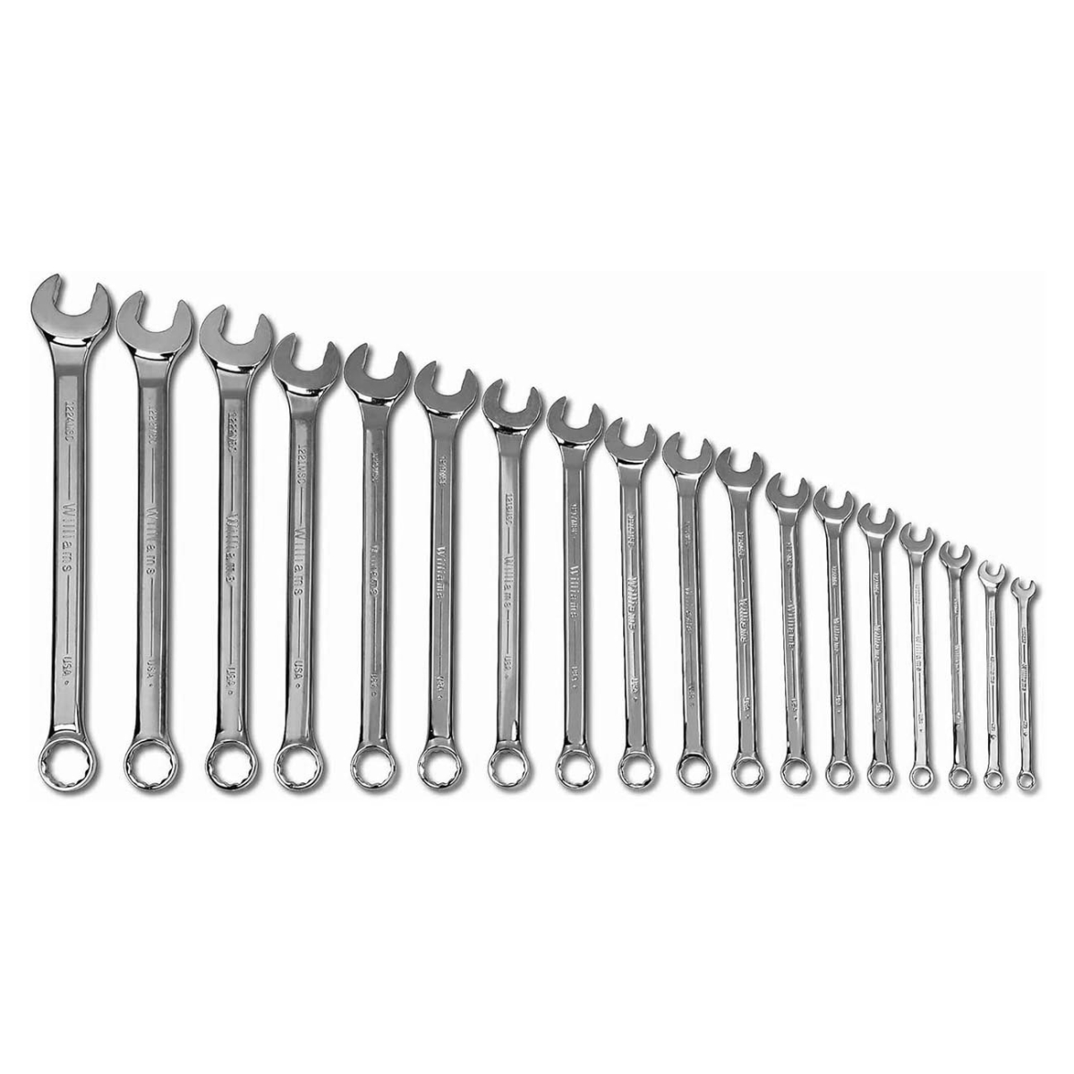 JHWMWS18A Metric Combination Wrench Set with Open & Box End Wrenches - 18 Piece