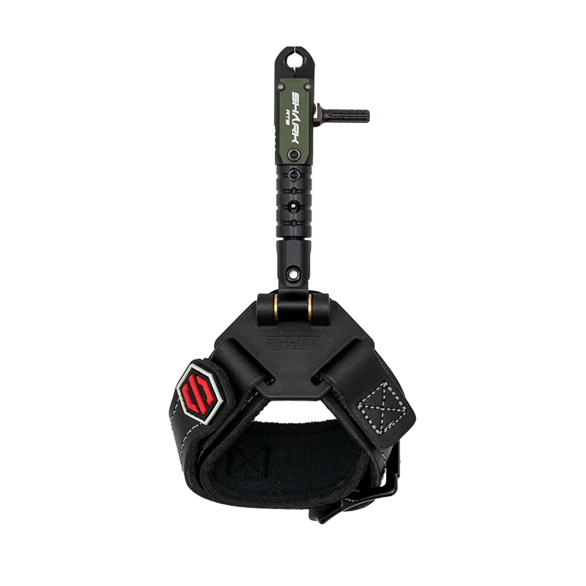 1009BSGR Shark RTS Double Jaw Black Leather Release - Green Accents