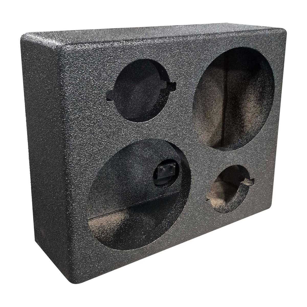 ISBOXWD2652TW 6.5 in. Installation Solution Universal Dual Speaker & Dual Tweeter Enclosure Box, Black