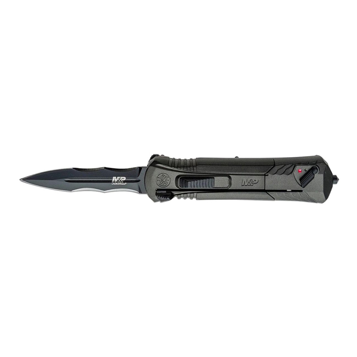 1160824 3.5 in. M&P Serrated OTF Assisted-Open Knife, Black & Gray