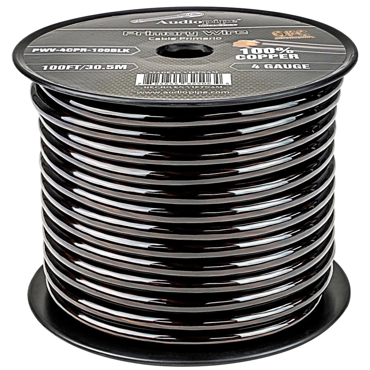 PWV4CPR100BLK 100 ft. 4 Gauge 100 Percent Copper Roll Primary Wire, Black