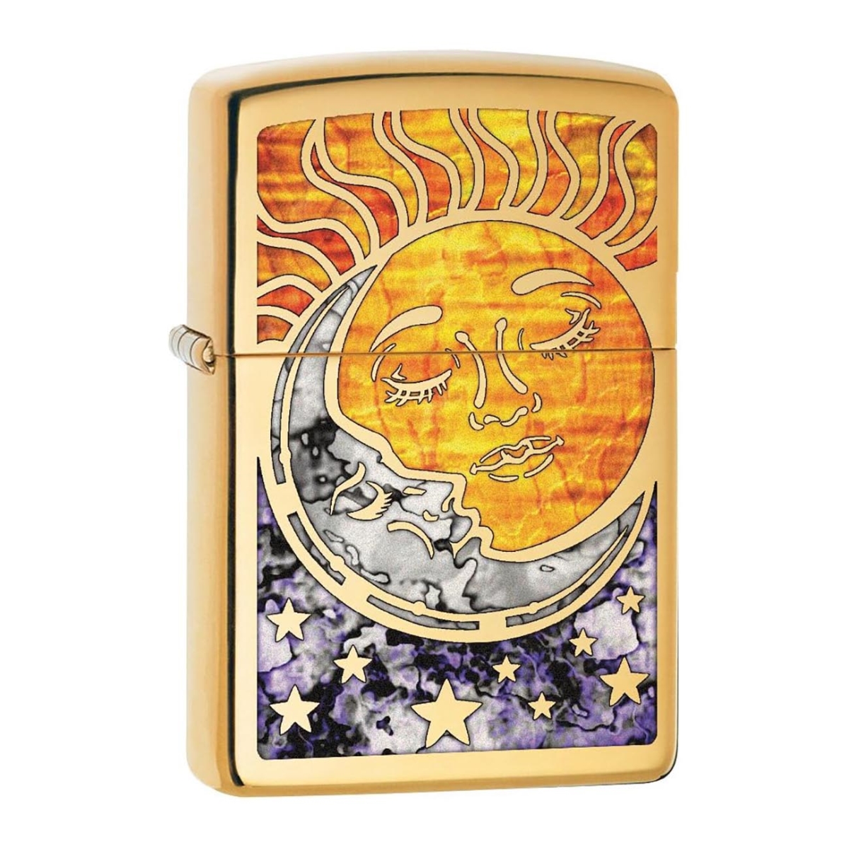 254BZF400136 Fusion Sun & Moon Lighter, High Polish Brass