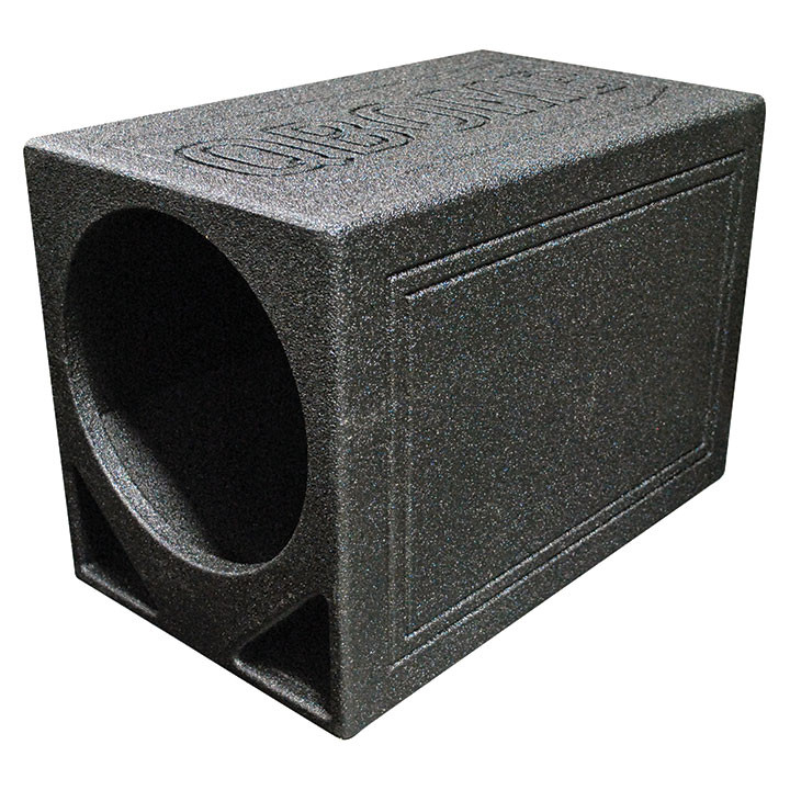 Qpower  12 in. Single Triangle Ported Finished with Bed Liner