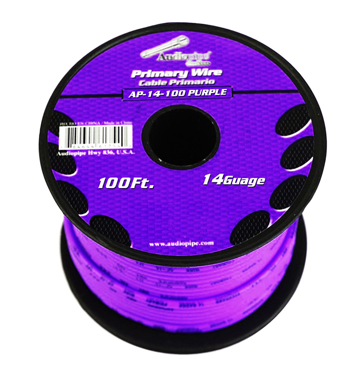 Picture of Audiopipe AP14100PL 100 ft. 14 Gauge Primary Wire, Purple