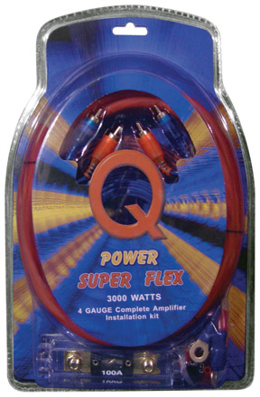 Picture of Qpower 4GAMPKITSFLEX 4 Gauge Super Flex Amplifier Kit