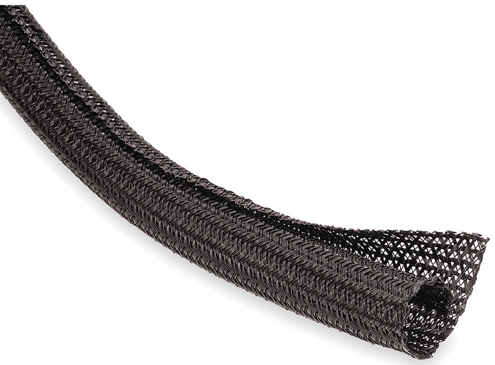 Picture of Techflex F6N075BK 100 ft. Flexo F6 Split Loom Black Braided Cable Sleeve