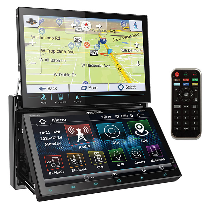 Picture of Soundstream VRNDD7HB Double Din BT DVD Navigation Unit with Dual 7 in. Screens