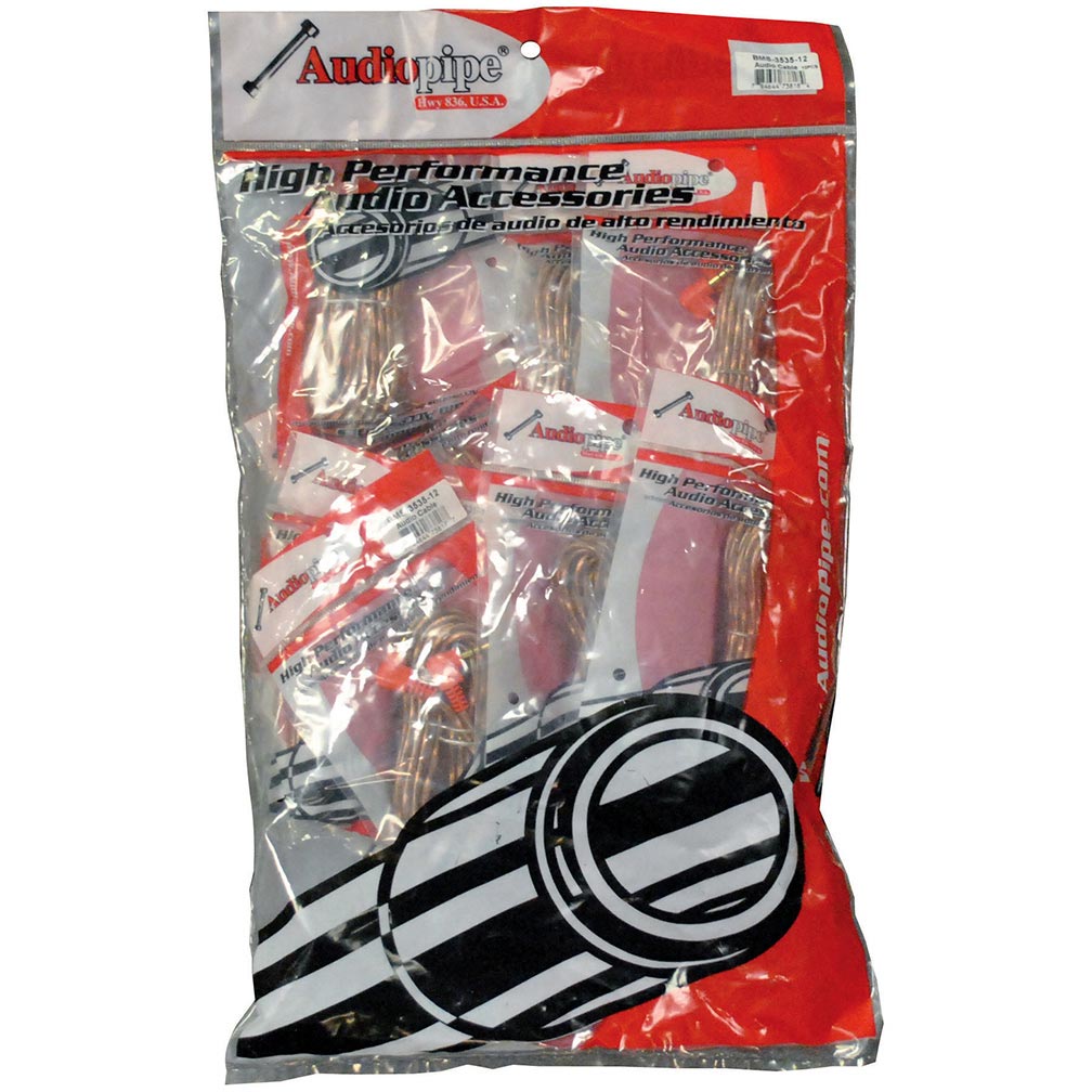 BMSG15 15 ft. Audiopipe RCA Cable, Bag of 10