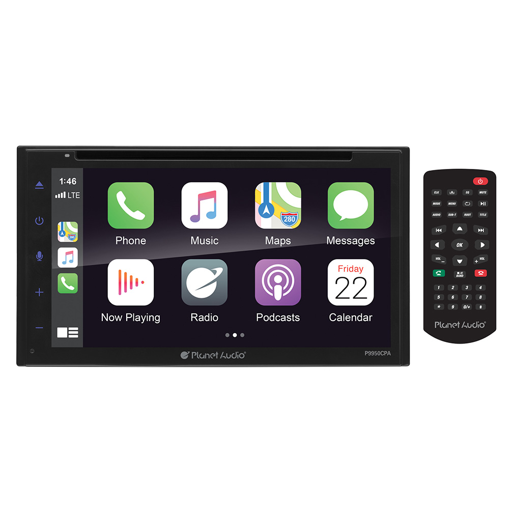 P9950CPA 6.75 in. D.Din Touchscreen Android Auto & Apple Carplay AM-FM-BT-CD & DVD -  Planet Audio