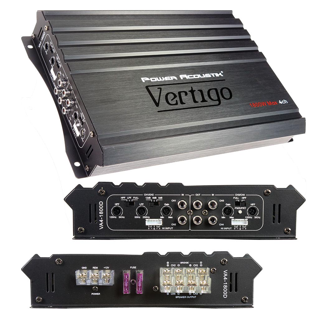 Vertigo Series 4 Channel Amplifier 1800W Max -  Power Acoustik, PO600003