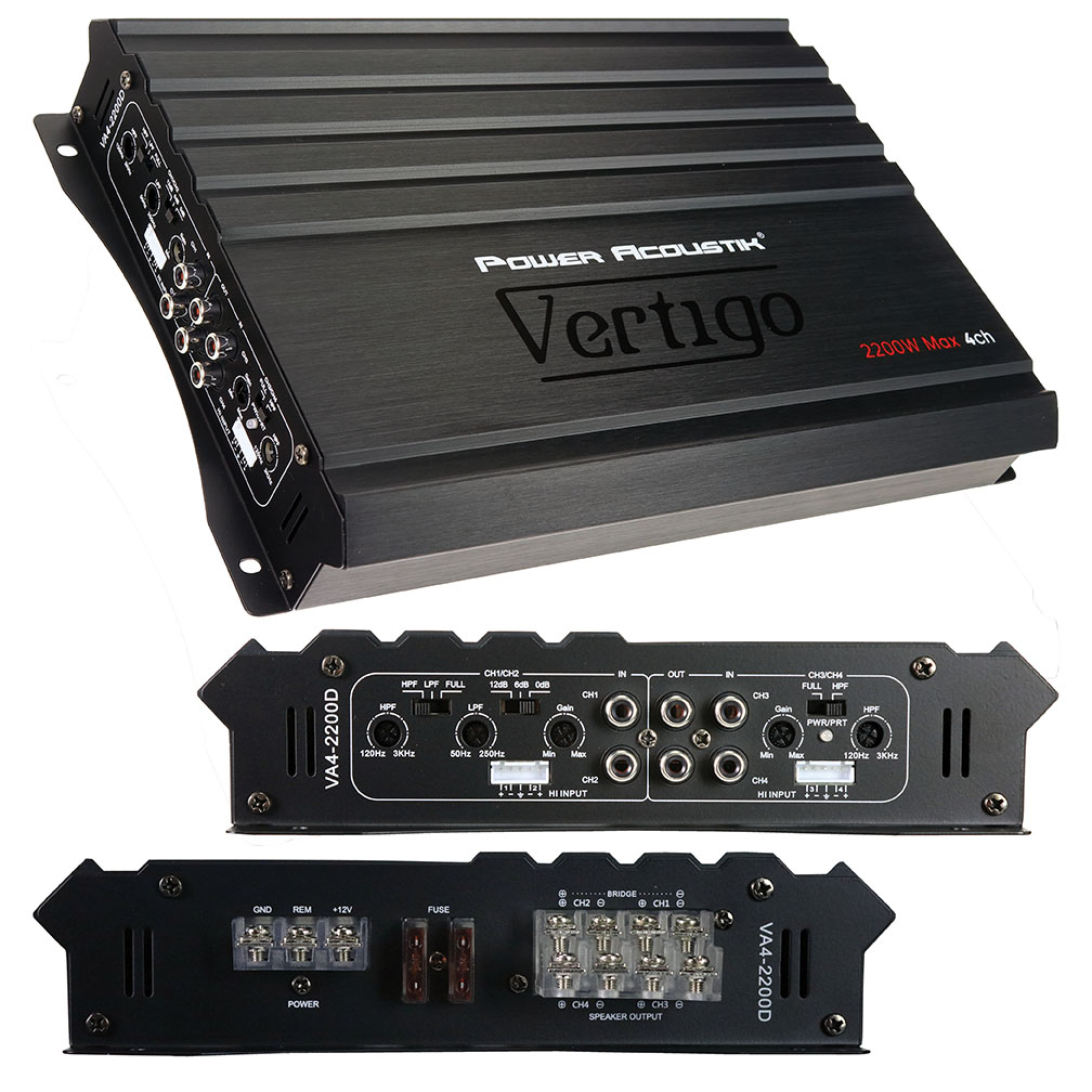 Vertigo Series 4 Channel Amplifier 2200W Max -  Power Acoustik, PO600004